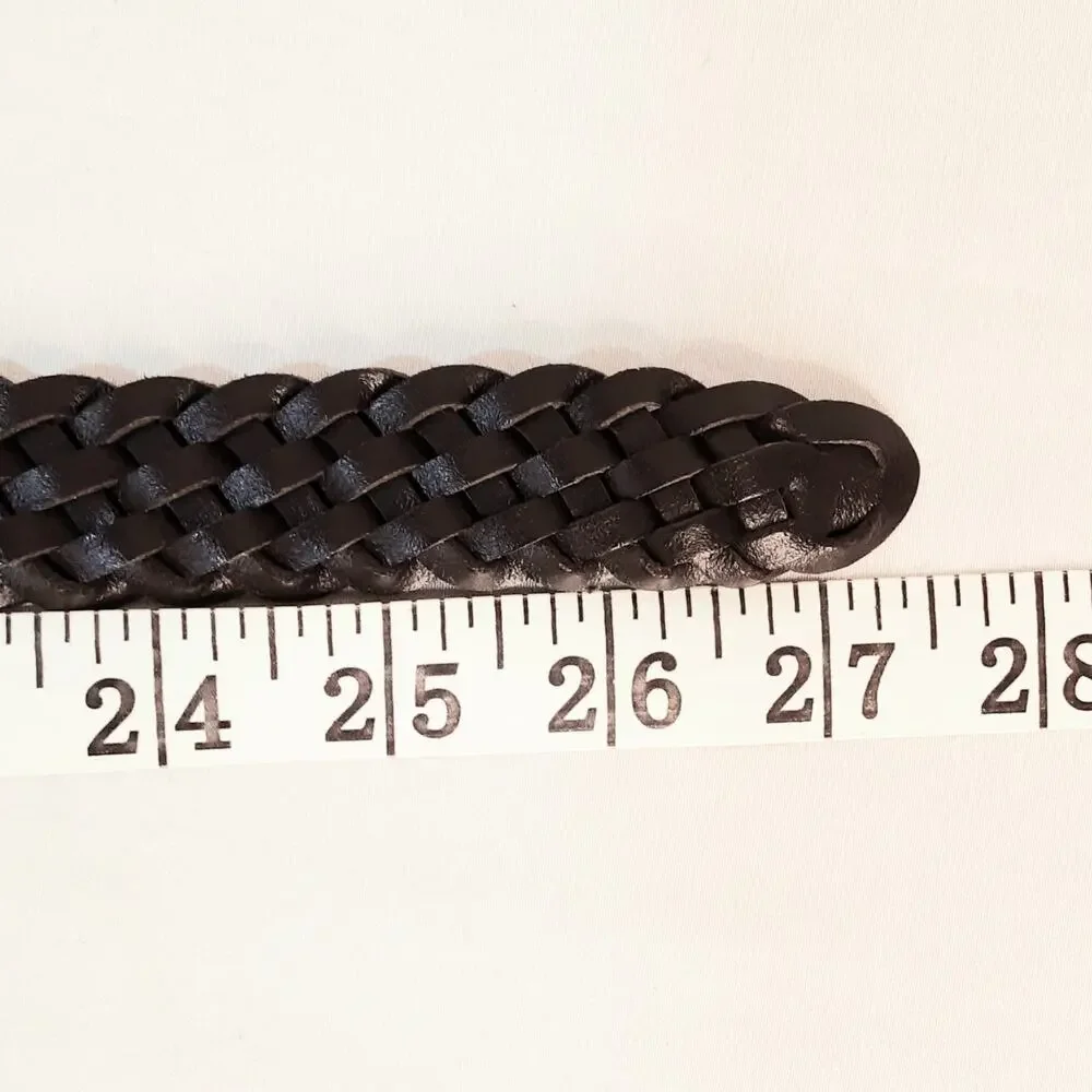 💎Levi's Boys Dark Brown Leather Braided Belt Size Small Made In Guatemala